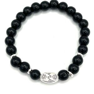 HAND CRAFTED X-Small Black and Silver Bracelet
